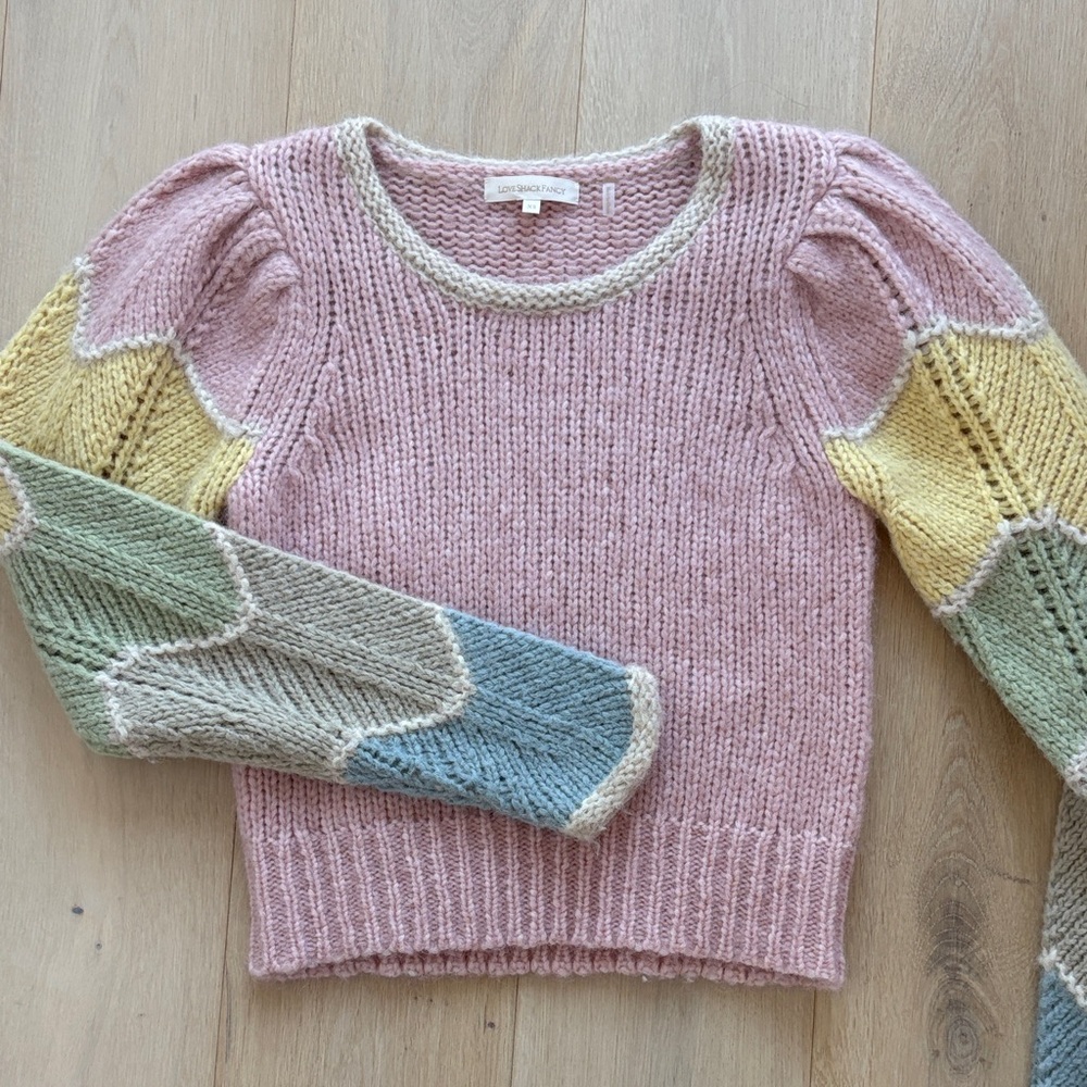 LoveShackFancy Pastel Alpaca Sweater size XS